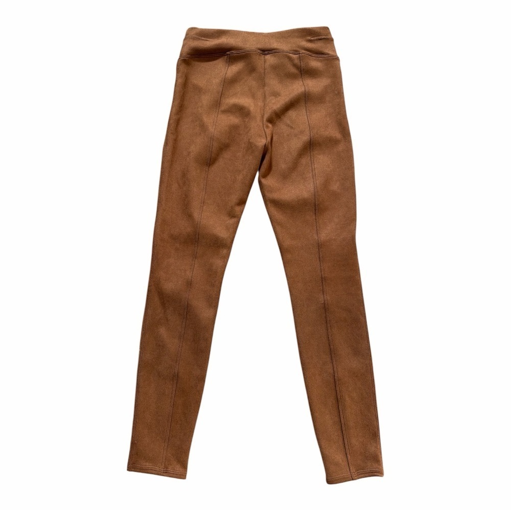 Spanx Leggings Rich Caramel Faux Suede Pull on Elastic waistband stretch size S - Picture 2 of 6